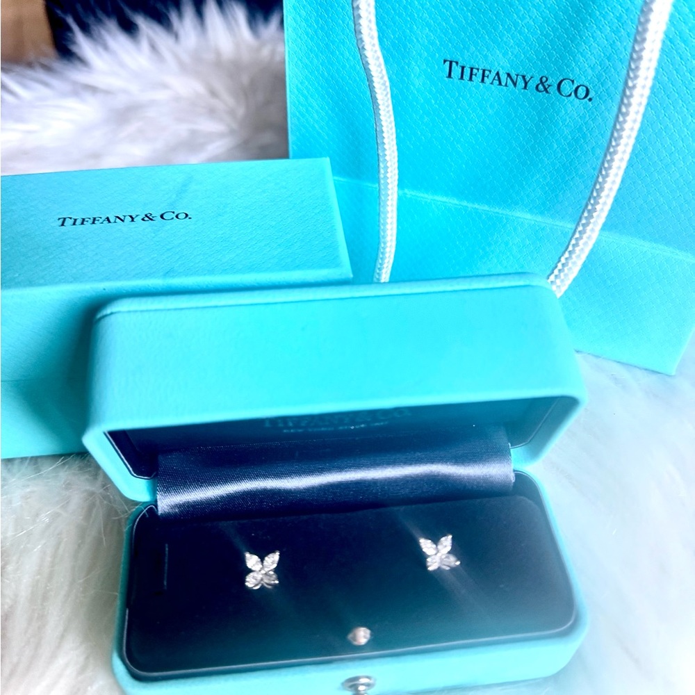Tiffany & Co. Victoria Platinum and Diamond Stud Earrings